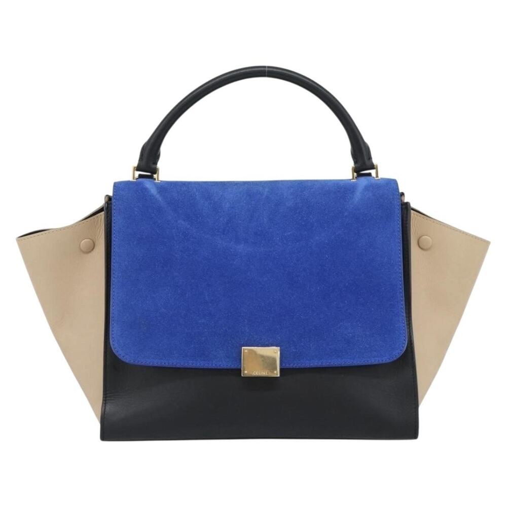 Celine Leather Trapeze Handbag Blue